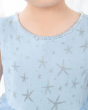 Light Blue Sleeveless Girls Princess Dresses Birthday Dress Party Dresses Kids Fashion Dresses - dressblee
