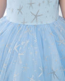 Light Blue Sleeveless Girls Princess Dresses Birthday Dress Party Dresses Kids Fashion Dresses - dressblee