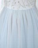 Light Blue Sleeveless Beaded Girls Princess Dresses Birthday Dress Party Dresses  Children's Occasion Wear - dressblee