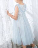 Light Blue Sleeveless Girls Princess Dresses Birthday Dress Party Dresses Children's Occasion Wear - dressblee