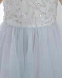 Light Blue Sleeveless Beaded Girls Princess Dresses Birthday Dress Party Dress Children's Occasion Wear - dressblee