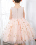 Pink Sleeveless Girls Princess Dresses Birthday Dress Party Dress Children's Occasion Wear - dressblee