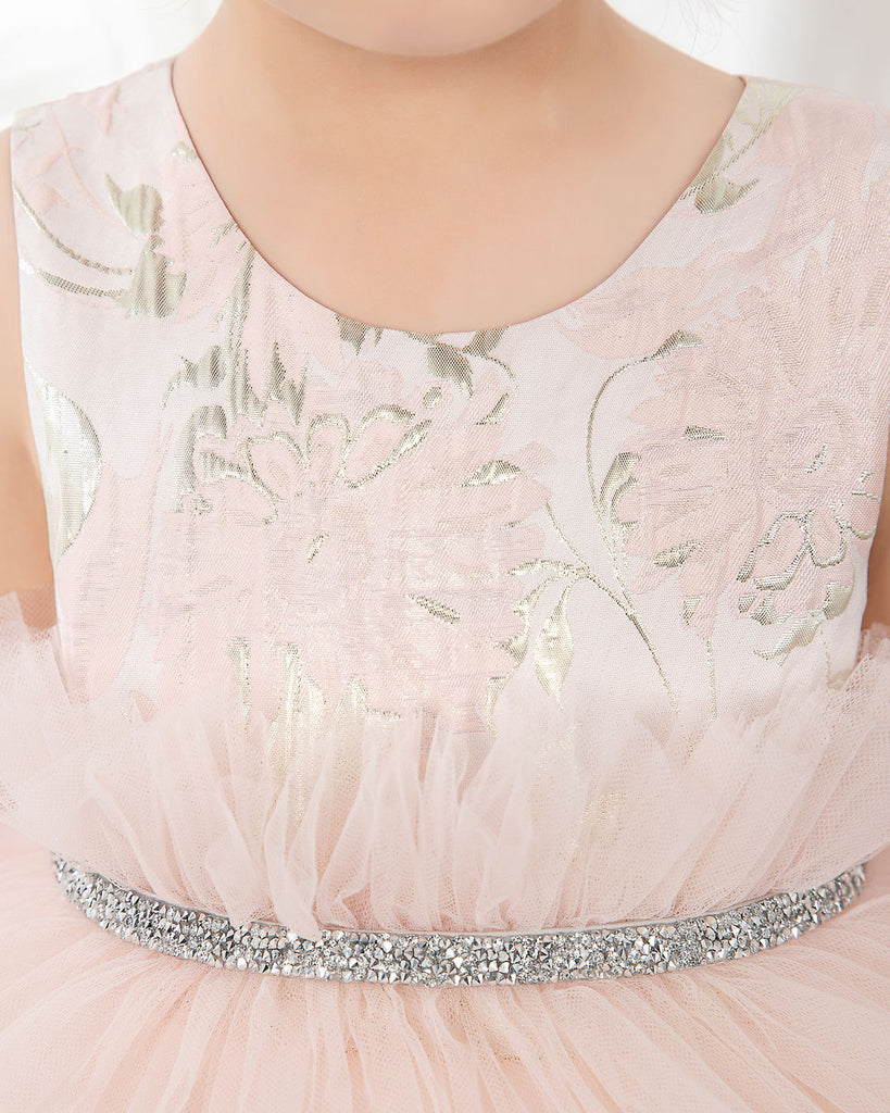 Pink Tulle Sleeveless Girls Princess Dresses Birthday Dress Party Dress Children's Occasion Wear - dressblee