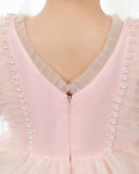 Fashion Pink Tulle Sleeveless Girls Princess Dresses Children's Occasion Wear Party Dresses Birthday Dress - dressblee