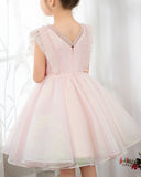 Fashion Pink Tulle Sleeveless Girls Princess Dresses Children's Occasion Wear Party Dresses Birthday Dress - dressblee