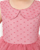 Fashion Pink Sleeveless Girls Princess Dresses Children's Occasion Wear Bow Tie Party Dresses - dressblee