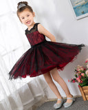 Fashion Burgundy Sleeveless Girls Princess Dresses Children's Occasion Wear Party Dresses Birthday Dresses - dressblee