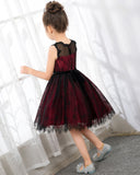 Fashion Burgundy Sleeveless Girls Princess Dresses Children's Occasion Wear Party Dresses Birthday Dresses - dressblee