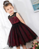 Fashion Burgundy Sleeveless Girls Princess Dresses Children's Occasion Wear Party Dresses Birthday Dresses - dressblee