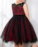 Fashion Burgundy Sleeveless Girls Princess Dresses Children's Occasion Wear Party Dresses Birthday Dresses - dressblee