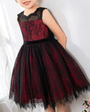 Fashion Burgundy Sleeveless Girls Princess Dresses Children's Occasion Wear Party Dresses Birthday Dresses - dressblee