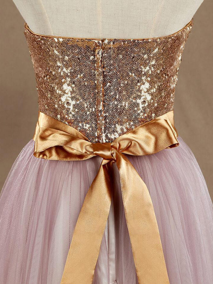 Ball Gown Tulle mix Sequins Bridesmaid dress A-line Sweetheart dressblee Ball Gown Tulle mix Sequins Bridesmaid dress A-line Sweetheart dressblee