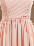 Chiffon Long Bridesmaid Dress A-line One Flower Strap Sweetheart Neckline