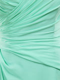 Sheath / Column One Shoulder FLoor Length Chiffon Bridesmaid Dress with Criss Cross Side Draping