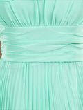 Sheath / Column One Shoulder Floor Length Chiffon Bridesmaid Dress with Flowers Crumple