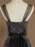 Floor Length A-line Lace Tulle Bridesmaid Dress Bateau Neck with Belt