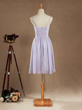Knee Length A-Line Chiffon Bridesmaid Dress See Through Jewel Neck with Lace Appliques