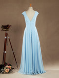 A-Line V-neck Floor Length Chiffon Bridesmaid Dress