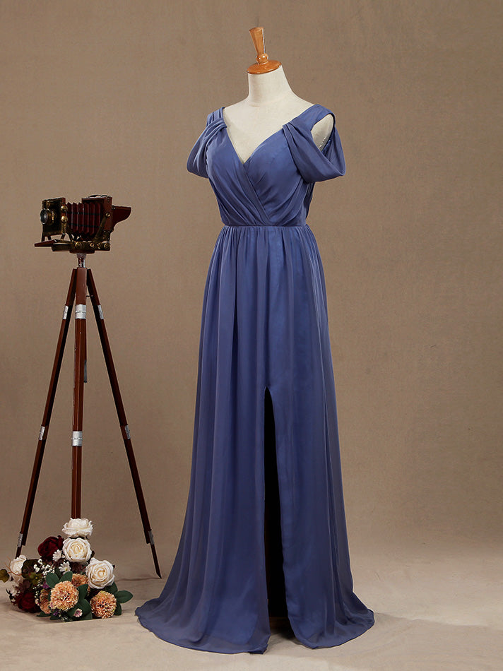 A-Line V-Neck Floor Length Chiffon Prom Formal Evening Dress dressblee A-Line V-Neck Floor Length Chiffon Prom Formal Evening Dress dressblee