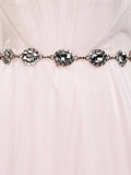 A-Line Tulle Floor Length Bridesmaid Dress