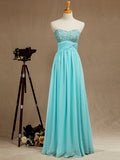 A-Line Sweetheart Floor Length Chiffon Prom Formal Evening Dress