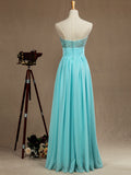 A-Line Sweetheart Floor Length Chiffon Prom Formal Evening Dress