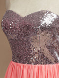 Sweetheart Bridesmaid Dress Sparkle & Shine Chiffon Sequined