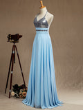 Sequin Chiffon Spaghetti Straps Bridesmaid dress Prom Dress