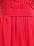 A-line Strapless Sweetheart Knee Length Chiffon Bridesmaid Dress