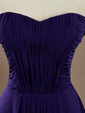 A-Line Strapless Sweetheart Floor Length Chiffon Bridesmaid Dress