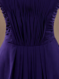 A-Line Strapless Sweetheart Floor Length Chiffon Bridesmaid Dress