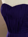 A-Line Strapless Sweetheart Floor Length Chiffon Bridesmaid Dress