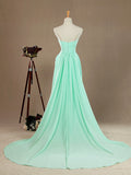 Sheath / Column Strapless Sweetheart Floor Length Chiffon Prom Formal Evening Dress with Split