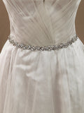 A-Line V-neck Floor Length Tulle Bridesmaid Dress