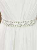 A-Line V-neck Floor Length Chiffon match Lace Wedding Dress