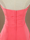 A-Line Strapless Sweetheart Knee Length Chiffon Bridesmaid Dress
