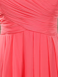 A-Line Strapless Sweetheart Knee Length Chiffon Bridesmaid Dress