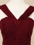 A-line V-neck Floor Length Chiffon Bridesmaid Dress