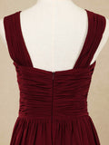 A-line V-neck Floor Length Chiffon Bridesmaid Dress