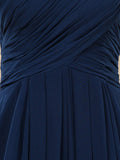 A-Line Strapless Floor Length Chiffon Bridesmaid Dress