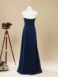A-Line Strapless Floor Length Chiffon Bridesmaid Dress