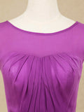 Long Chiffon Bridesmaid Dress with Bateau Neck  A-line Sleeveless