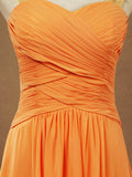 Chiffon Bridesmaid Dress A-line Floor Length with Beads Straps Criss Cross Ruching