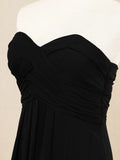 Floor Length Chiffon Bridesmaid Dress Sweetheart Strapless with Criss Cross Ruching
