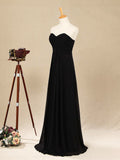 Floor Length Chiffon Bridesmaid Dress Sweetheart Strapless with Criss Cross Ruching