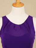 Knee Length Chiffon Bridesmaid Dress with Jewel Neck A-line Sleeveless