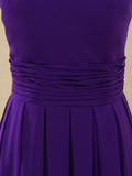 Knee Length Chiffon Bridesmaid Dress with Jewel Neck A-line Sleeveless