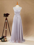 Chiffon-Bridesmaid-Dress-Silver-Bateau-Neck-with-Lace-Up