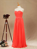 Convertible Coral Chiffon Bridesmaid Dress A-line One Shoulder Halter-neck Strapless Sweetheart