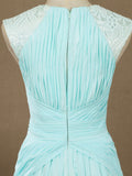 A-Line V-neck Floor Length Chiffon Formal Evening Dress